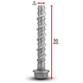 Screw Bolt - Galvanised - 6 x 50mm