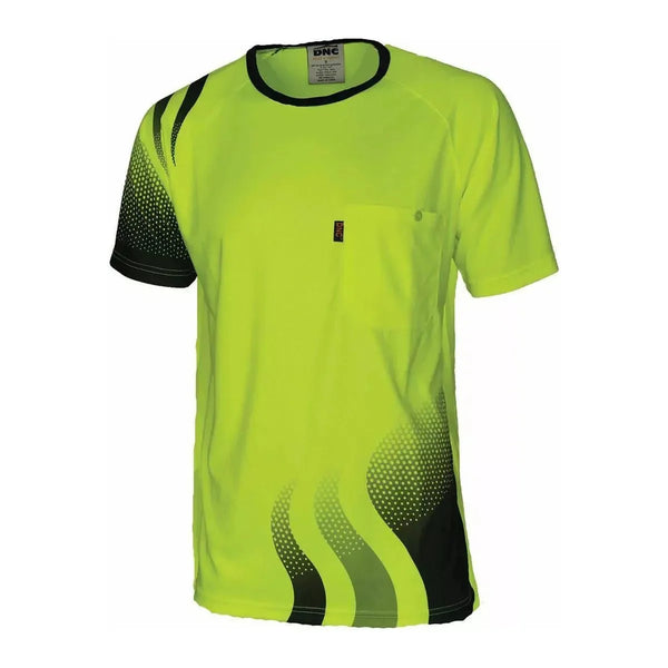 Wave Sublimated Polyester Tee Short Sleeve - Different colors 2.1 kg Orange/ Navy