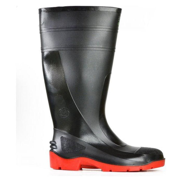Bata Utility Safety Gumboots, 400mm, Black/Red 7 kg size 5 CE1072-5