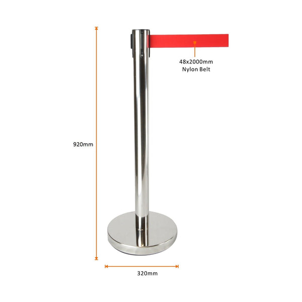 Crowd Control Barrier - Stainless Steel | Red Belt
