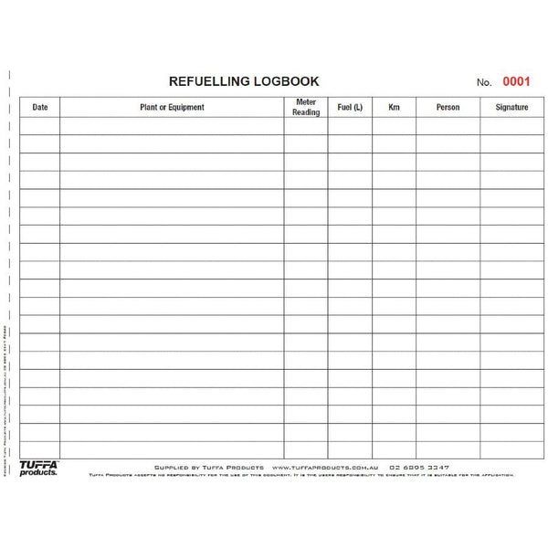 Fuel Refuelling Logbook