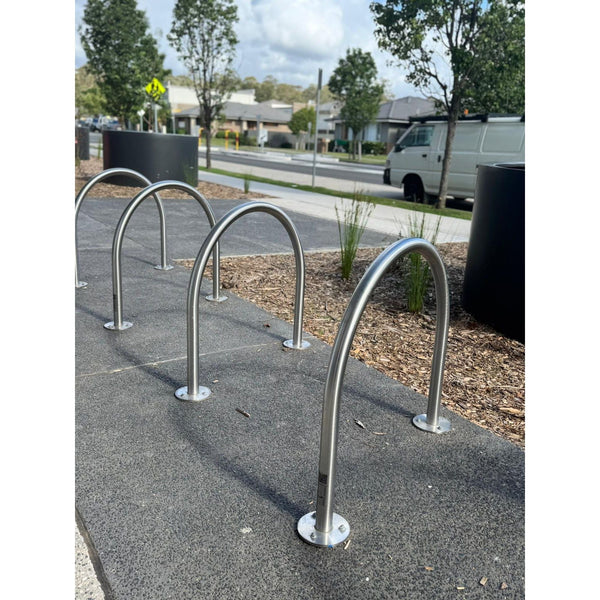 Bike Rack Hoop - Surface Mount - Stainless Steel