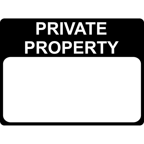 Custom Signs: ACP 3.5 kg 300 x 450 Style Private Property BAS-300x450
