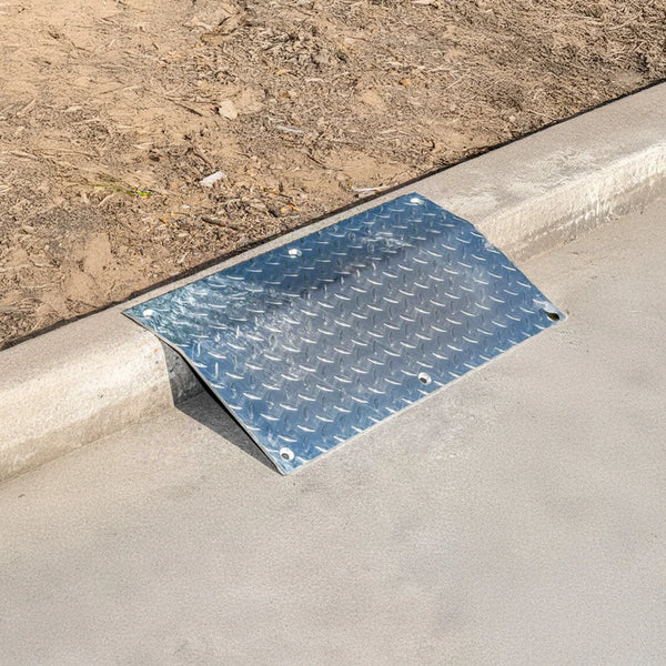 Steel Driveway Kerb Ramp Plate - 415mm x 800mm - Galvanised