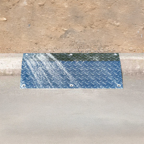 Steel Driveway Kerb Ramp Plate - 415mm x 800mm - Galvanised °