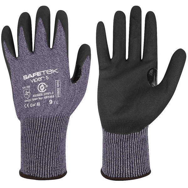 Safetek VIPER 5 Cut Resistant Safety Gloves 3.5 kg size XS AD3531-06-XS