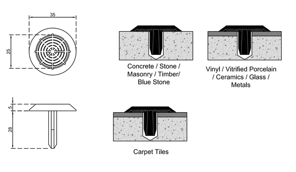 Tactile Indicator Stud - Poly