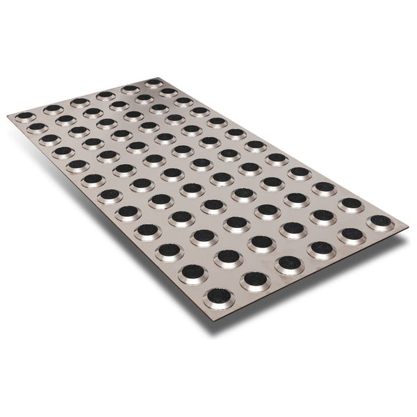Tactile Indicator Plate Stainless Steel — Black Carb 300x600mm