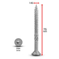 Batten Screws - Galvanised - 14x75mm - 500 Pack